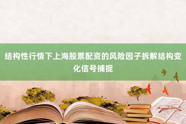 结构性行情下上海股票配资的风险因子拆解结构变化信号捕捉